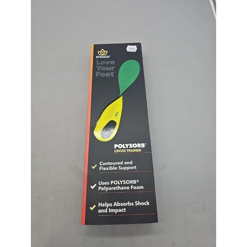 Spenco PolySorb Cross Trainer Shoe Insoles Sz 13-14.5‎